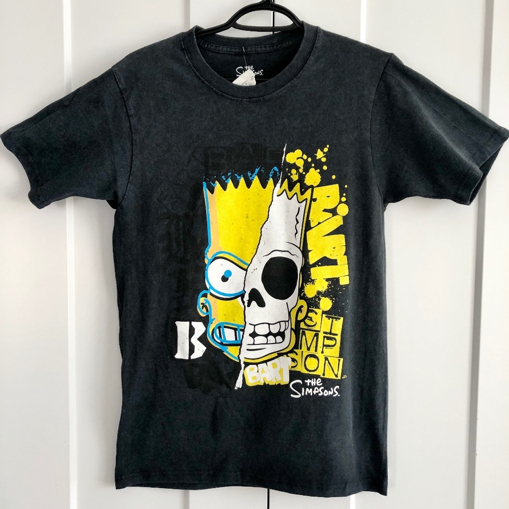 The Simpsons, Bart Simpson, Spooky, Evil, Skull, T-Shirt, NEW,‎ No Tags, Size S